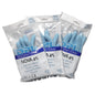 Displayed are three packages of Abena Re-Seller GmbH household latex gloves, blue. Each package contains a pair of flocked natural rubber gloves in a clear package - ideal as cleaning gloves for various tasks.