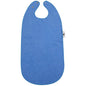 The "Washable Bib for Children, 28x58.5 cm, Blue" from Abena Re-Seller GmbH is a blue, washable bib with two metal buttons at the neck and a white label on the right edge, flat on a white background. Sold in boxes (pack of 10).