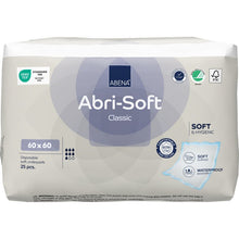 The 25-pack of Abena Re-Seller GmbH disposable underlays, Abri-Soft Classic (60x60 cm, blue), features a soft surface, hygienic and waterproof protection, and is certified as environmentally friendly.