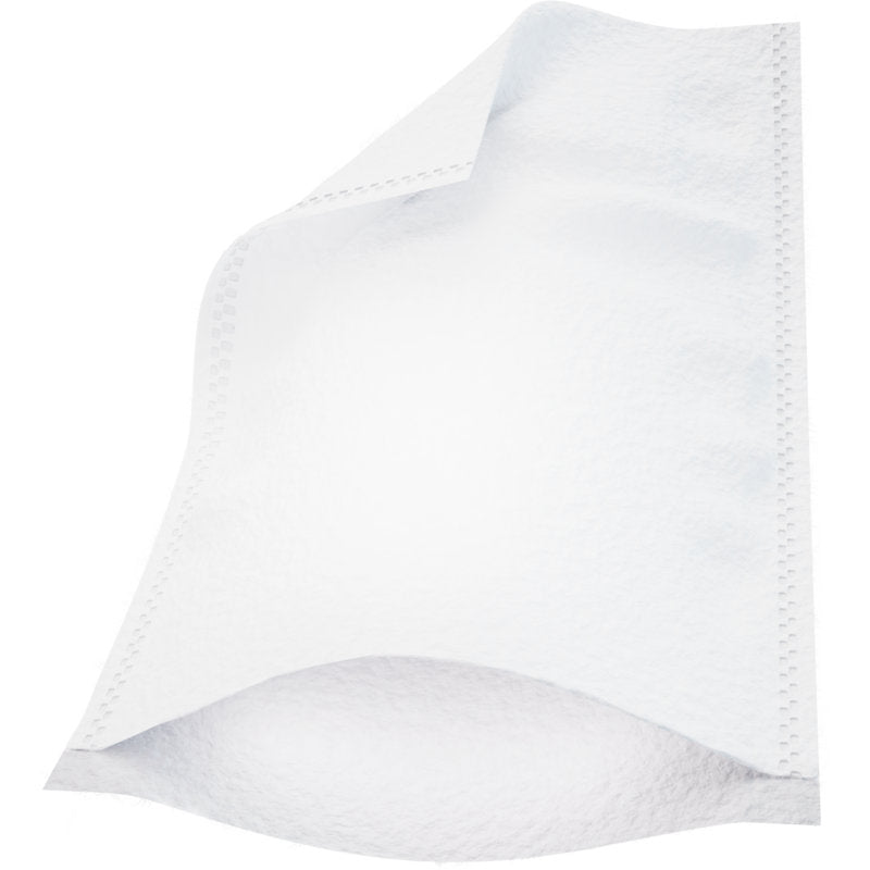 A single white Molton Ultra Sonic wash glove (16x23 cm) from Abena Re-Seller GmbH, depicted on a white background. The disposable glove has slightly curved edges and visible seams. Pack of 50 pieces.