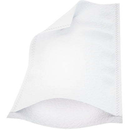 A single white Molton Ultra Sonic wash glove (16x23 cm) from Abena Re-Seller GmbH, depicted on a white background. The disposable glove has slightly curved edges and visible seams. Pack of 50 pieces.