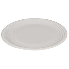 The Round White Paper Plate from Abena Re-Seller GmbH is a round, white disposable plate with a fluted rim—eco-friendly and perfect for environmentally conscious events.