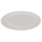 The Round Paper Plate, White by Abena Re-Seller GmbH is a round, white disposable plate with a scalloped edge - environmentally friendly and perfect for eco-conscious events.