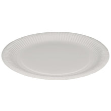 The Round White Paper Plate from Abena Re-Seller GmbH is a simple, round white plate with a textured rim—perfect as an eco-friendly disposable plate for any occasion.