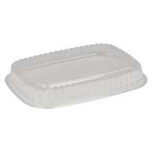 A transparent, rectangular plastic lid (lid for item no. 5966, 18 x 24.58 x 3.2 cm) from Abena Re-Seller GmbH, pack of 250 pieces, with raised edges and ribbed design, depicted on a white background.