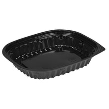 The Abena Re-Seller GmbH Sushi Box Black is a black, rectangular box with ribbed sides, ideal for the stylish presentation or storage of sushi; shown empty against a white background.