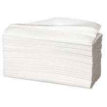 A pack of 153 Abena Re-Seller GmbH paper towels, 2-ply, white, each 23x31 cm, is neatly stacked in front of a solid-colored background.