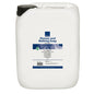 White 5,000-ml plastic bottle with a black cap and the label "Abena Re-Seller GmbH Shower and Bath Soap, lightly perfumed" as well as blue and white text with usage instructions. Sold in a box (2 packs).