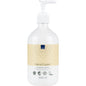 A 500 ml pump bottle of Abena Re-Seller GmbH hand cream, 21% fat content, unscented. Dermatologically tested, vegan, suitable for sensitive skin; contains no dyes and no perfume. Beige label.