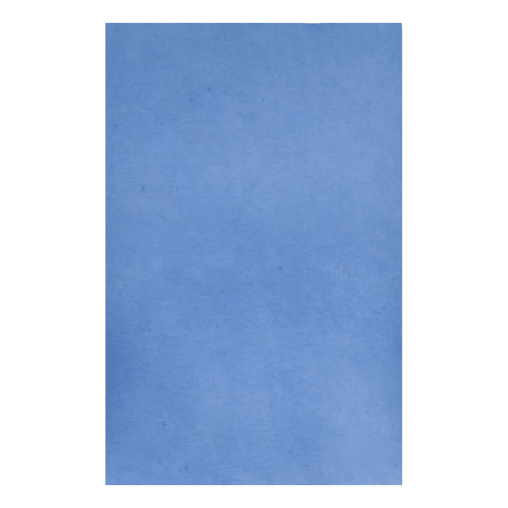 A smooth sky-blue fabric, resembling the textured AMPri Dental crepe cover tray filter paper frequently used in dental practices by AMPri Handelsgesellschaft mbH, fills the entire frame with a uniform blue hue.