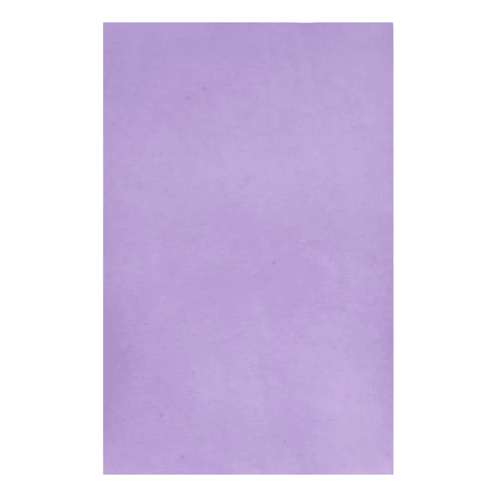A sheet of pastel purple paper with a smooth texture, similar to the Dental Crepe Tray Liner Filter Paper from AMPri Handelsgesellschaft mbH in various colors, presented vertically against a white background.