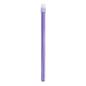 A purple dental saliva ejector with a transparent cap from the AMPri Dental saliva ejector collection of AMPri Handelsgesellschaft mbH stands vertically oriented against a white background.