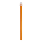 A single orange pencil with a pink eraser stands upright against a plain white background, reminiscent of the careful instruments used in dental treatments. Its unsharpened form and simple design reflect the clean efficiency that stands for powerful suction, similar to the AMPri Dental saliva ejector from AMPri Handelsgesellschaft mbH.