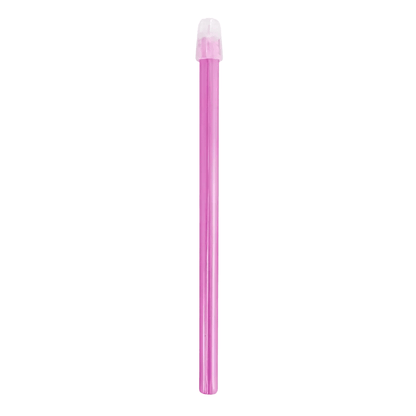 The product is depicted on a simple white background and is a pink AMPri Dental saliva ejector with a transparent cap at one end, similar to those used in dental treatments.