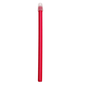 A single red cylindrical object, similar to a pen or marker with strong suction power, stands vertically against a white background. One end is covered with a transparent cap. Product: AMPri Dental saliva ejector 130 mm and 150 mm, various colors | 100-pack from AMPri Handelsgesellschaft mbH.
