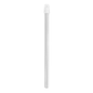 An AMPri Dental saliva ejector, a transparent cylindrical plastic straw with a white cap from AMPri Handelsgesellschaft mbH, is isolated on a white background.