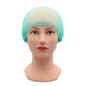 The head of a mannequin is adorned with a light blue AMPri ECO-PLUS clip cap, ideal for use in the medical field. It shows a neutral expression against a plain white background.