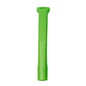 A green tool made of polypropylene with a cylindrical body and flat, rectangular handle, designed for dental use. It has a ribbed texture in the middle and a small hole at the bottom, similar to the MED-COMFORT dental suction cannulas for adults by AMPri Handelsgesellschaft mbH in various colors, available in packs of 10.