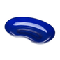 A kidney-shaped bowl from AMPri Handelsgesellschaft mbH with a diameter of 24 cm and a capacity of 600 ml, featuring a shiny, deep blue surface. The bowl is smooth and reflective, with a curved indentation typical of the AMPri MED-COMFORT plastic kidney bowl. The background is plain white.
