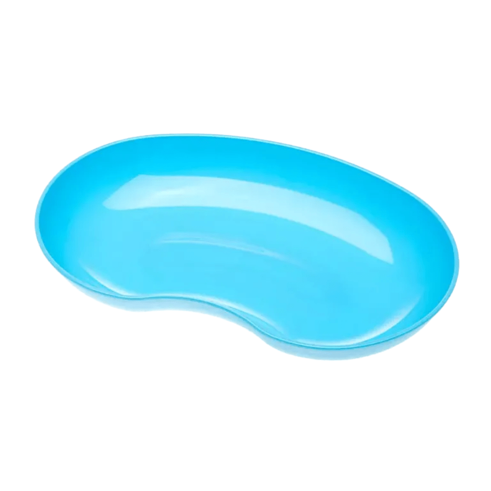 The AMPri MED-COMFORT plastic kidney bowl 24 cm 600 ml from AMPri Handelsgesellschaft mbH, available in various colors, is characterized by a smooth, curved shape and is ideal for medical or laboratory environments for holding instruments, bandages, or small amounts of liquids. This practical medical aid features a shiny surface and a design that ensures easy handling and cleaning.