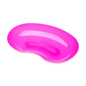 A kidney-shaped kidney bowl made of AMPri MED-COMFORT plastic in bright pink with smooth edges and a shiny surface. The 24 cm large, 600 ml capacity medical aid from AMPri Handelsgesellschaft mbH is empty and stands on a plain white background.