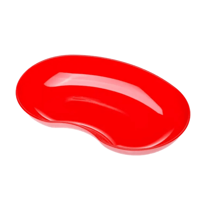 The AMPri MED-COMFORT plastic kidney bowl 24 cm 600 ml, an indispensable medical aid from AMPri Handelsgesellschaft mbH, is a kidney-shaped kidney bowl with smooth, shiny surfaces and curves that adapt to the patient's body. This bright red model is also available in various colors.