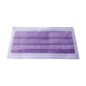 The AMPri MED-COMFORT surgical mask for tying Type IIR from AMPri Handelsgesellschaft mbH is a disposable face mask available in various colors. The one with a purple front and white edges has visible pleats and partially visible ear loops. Its fleece structure makes it ideal for mouth and nose protection. This product is delivered in a box with 50 masks.