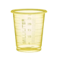 The AMPri MED-COMFORT PP Eco disposable medical cup made of robust polypropylene from AMPri Handelsgesellschaft mbH is a transparent yellow measuring cup made of plastic with milliliter indications from 5 to 30 and the vertical print "MILLILITER" on the side. On a plain white background, this cup ensures precise dosing at all times.