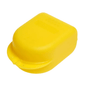The AMPri PP Dental braces box for children, available in various colors and measuring 90 x 60 x 45 cm, is a simple and functional storage box made of bright yellow polypropylene plastic. It features a rounded lid with a small clasp on the front, ideal for securely storing small items.