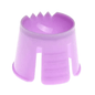 A purple, cylindrical plastic object made of polypropylene with a serrated edge at the top and open sides. It serves as a tool or holder, possibly for organizing or gripping items, similar to the AMPri PP disposable dappen dish, which is used for portioning and mixing dental materials.