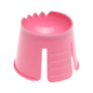 The AMPri PP disposable dappen dish from AMPri Handelsgesellschaft mbH is a pink plastic container made of durable polypropylene. It features a stable base and has small grooves inside with vertical slots on the sides, which likely serve for gripping or decorative purposes.
