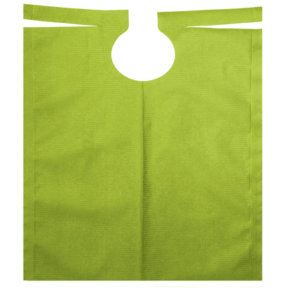 The AMPri patient gown with PE coating, measuring 500 x 600 mm and available in various colors, is a non-woven apron from AMPri Handelsgesellschaft mbH. With its rounded neckline and two horizontal ties at the top end, it is ideal for dental treatments. Each roll contains 80 pieces.