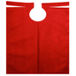 The AMPri patient gown with PE coating from AMPri Handelsgesellschaft mbH in red features a round handle cutout at the top center. The gift bag looks flat and unused and has a simple rectangular shape that resembles a patient gown.