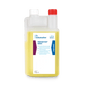 A 1-liter plastic bottle of Dr. Schumacher GmbH PERFEKTAN® ENDO with a red cap, yellow liquid, and white label with blue and violet text - ideal for safe endoscope reprocessing.