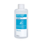 A clear 500 ml bottle of Dr. Schumacher Aseptoman® perfume-free hand sanitizer from Dr. Schumacher GmbH, an alcoholic, perfume-free hand sanitizer for hygienic hand disinfection, with a blue-white label.