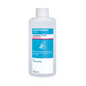 A 500 ml clear bottle labeled "Dr. Schumacher Aseptoman® Viral Hand Disinfection" in blue-pink-white design contains the alcohol-based hand disinfectant by Dr. Schumacher GmbH.