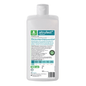 Rear view of a 500 ml bottle of Altruan surface disinfectant with product information, ingredients, and usage instructions predominantly in German. The label is designed in green and white.