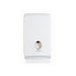 The Aquarius™ Slimfold™ dispenser for folded towels by Kimberly-Clark GmbH is a white, wall-mounted towel dispenser with a round opening, from which a towel can be individually removed from the bottom - perfect for modern spaces.