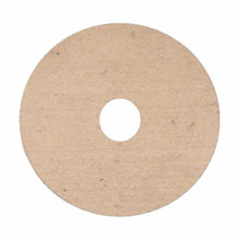 A flat, round, beige disc with a center hole, similar to the Arcora Felt Professional Sheep Wool Polishing Pad (17", 432 mm) from Arcora International GmbH for polishing wooden floors with machines up to 350 RPM. The background is white.