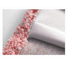 Close-up of Arcora Micro Red - Fc Without Cover from Arcora International GmbH: fabric edge with pink and white structured trim, microfiber yarn for excellent dirt absorption, white seams, and a lightly woven surface. Box contains 50 pieces.