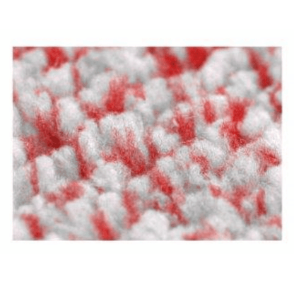 Close-up of the Arcora Micro Red - Fc Without Cover fabric from Arcora International GmbH: soft, fluffy microfiber with white and red pattern - ideal for effective dirt absorption in maintenance cleaning. Available in boxes of 50 pieces.