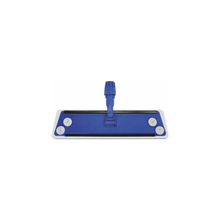 The Arcora Ultra Trapeze Wiper with Foam from Arcora International GmbH is a blue-white, rectangular mop head with a central plastic handle attachment, designed for use with disposable non-woven cloths. Pictured from above on a white background.