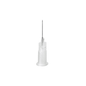 A close-up of the B. Braun Sterican® insulin cannula with a transparent plastic base and a thin metal tip for insulin injections against a plain white background.