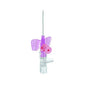 The B. Braun Vasofix® Safety PUR Braunüle® IV cannulas, manufactured by B. Braun Germany GmbH & Co. KG, are a medical device for intravenous access during procedures. They feature a purple wing design with a sharp metal tip and transparent plastic body, complete with a protective cap and flexible wings for enhanced stability during insertion and can be seamlessly integrated into a Luer-Lock system.