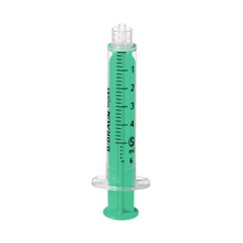 The B. Braun Injekt® Luer Lock Solo by B. Braun Deutschland GmbH & Co. KG is a 5-ml oral syringe with measurement markings and a transparent plastic tip, designed for precise liquid dosing. It is equipped with a Luer lock to ensure secure connections and stability in an upright position.