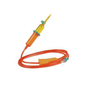 The B.Braun Intrafix® SafeSet UV Protect Premium Infusion Device by B. Braun Deutschland GmbH & Co. KG is an orange infusion set featuring a transparent chamber and needle connected by a flexible orange tube. It is perfect for pressure or gravity infusions and is equipped with a flow regulator and a green cap at one end.