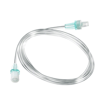 The 200 cm long B. Braun original Perfusor® line type standard is neatly arranged in a loop on the white surface below and features a transparent medical tube with blue connectors at each end. It is likely used for infusion therapy or fluid transfer and comes from B. Braun Deutschland GmbH & Co. KG.