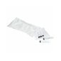 Three B. Braun ProSet Omnifix® syringes with a black plunger are partially removed from a transparent package. Next to them, on a white surface, is an empty white plastic bag reminiscent of the collective packaging of B. Braun Deutschland GmbH & Co. KG.