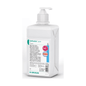 A white plastic bottle with a pump dispenser and the label "B. Braun Softaskin® Wash Lotion" contains 500 ml of mild wash lotion. The label is multilingual and features a red seal emphasizing dermatological approval. The bottle proudly states it is microplastic-free and reflects the commitment of B. Braun Deutschland GmbH & Co. KG to environmental friendliness, as mentioned below.