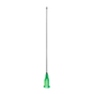The image shows a close-up of a B. Braun Sterican® Deep Intramuscular Needle with its green plastic base and slender metal shaft against a plain white background, from B. Braun Deutschland GmbH & Co. KG.